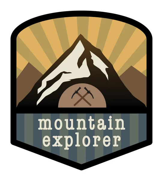 Panneau explorateur de montagne — Image vectorielle