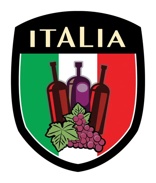 意大利标签与葡萄 — 图库矢量图片