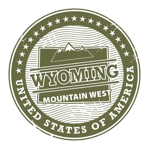 Wyoming, berg west stempel — Stockvector