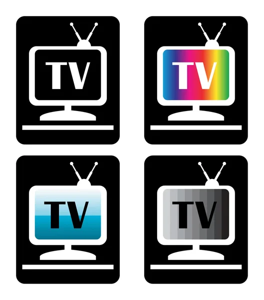 Quatre icônes tv — Image vectorielle