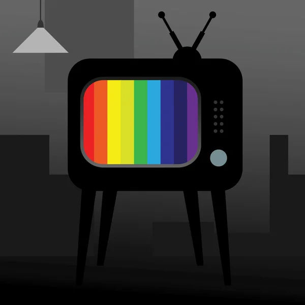 TV sur fond gris — Image vectorielle