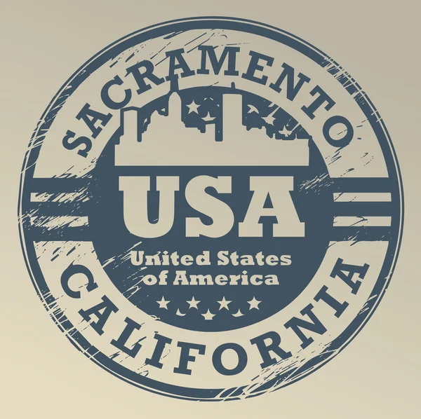 California, Sacramento bélyegző — Stock Vector