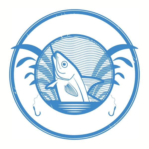 鱼形邮票 — 图库矢量图片