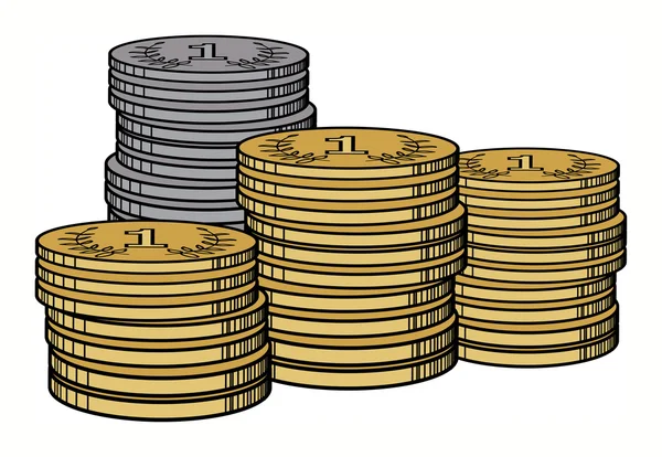Pile di monete — Vettoriale Stock