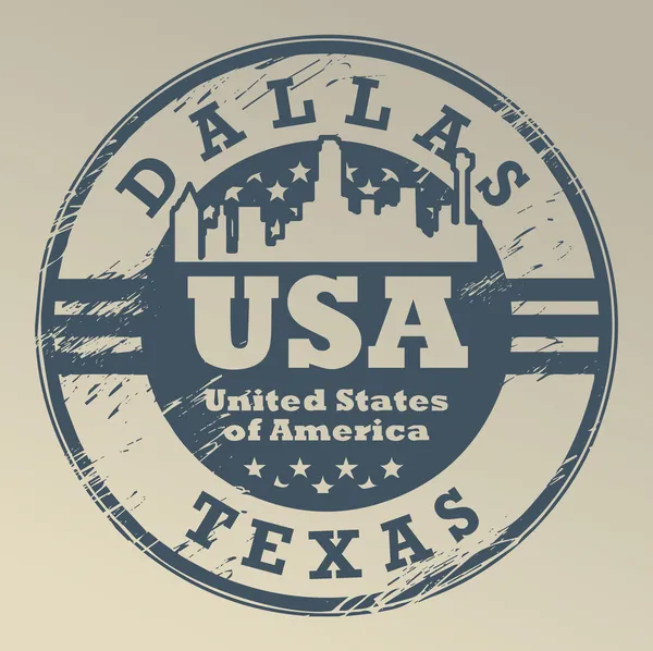 Texas, dallas damgası — Stok Vektör