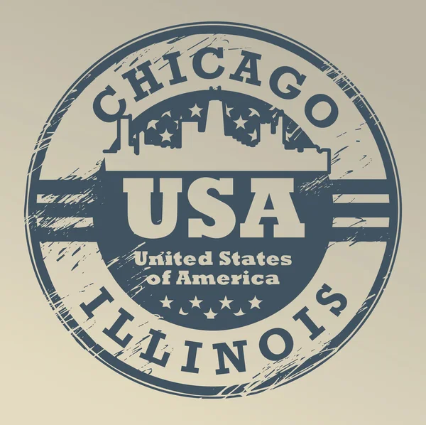Illinois, selo de Chicago — Vetor de Stock