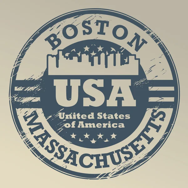 美国马萨诸塞州波士顿邮票 — 图库矢量图片
