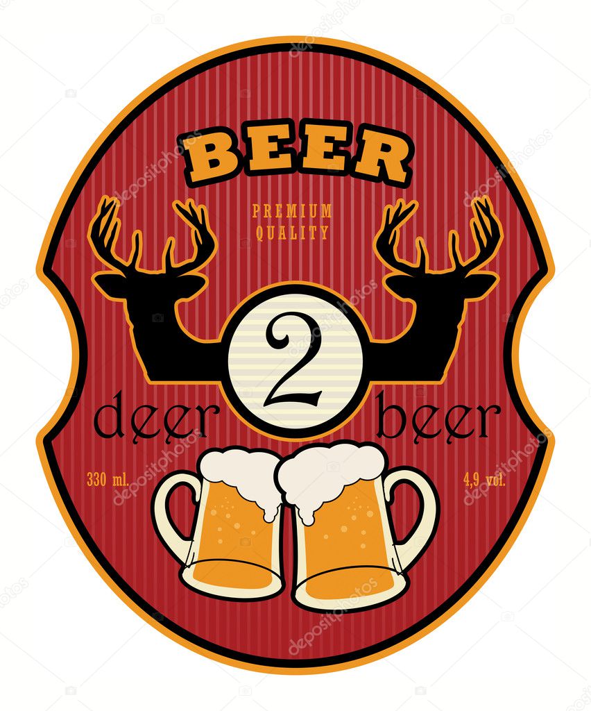 2 Deer Beer label