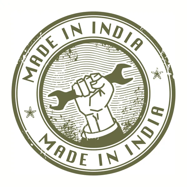 Timbre fabriqué en Inde — Image vectorielle