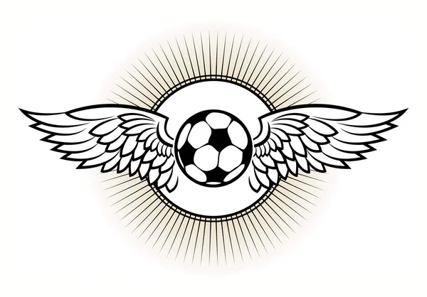 Label abstrait avec football — Image vectorielle