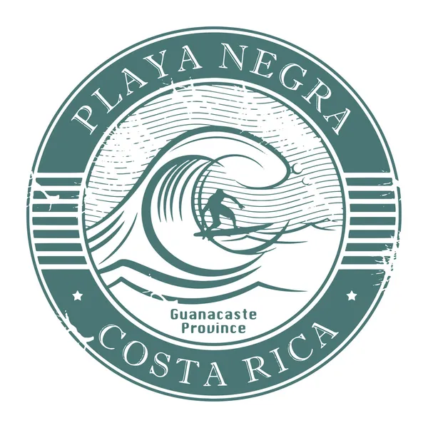 Playa negra, σφραγίδα της Κόστα Ρίκα — Διανυσματικό Αρχείο