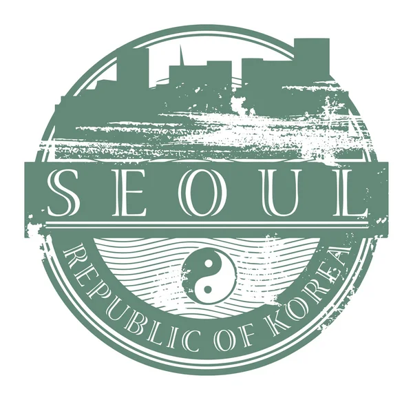 Σεούλ, Νότια Κορέα σφραγίδα — Διανυσματικό Αρχείο