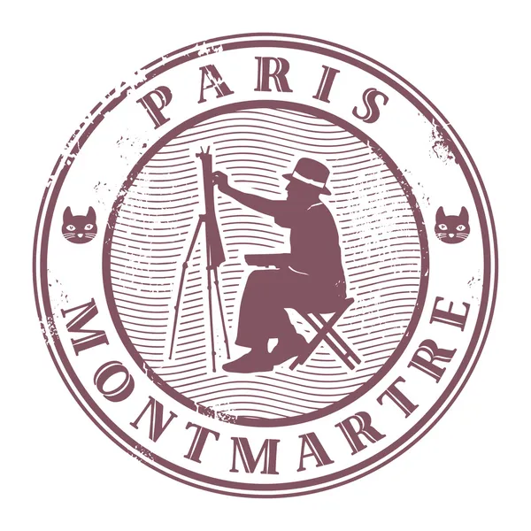 Parigi, francobollo Montmartre — Vettoriale Stock