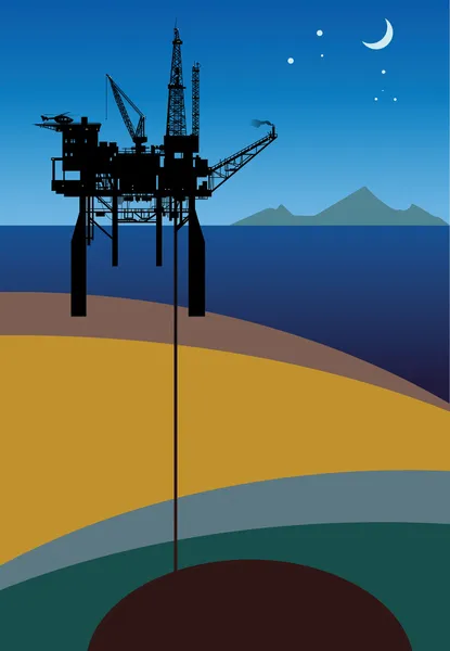 Plataforma de perforación de plataforma de petróleo — Archivo Imágenes Vectoriales