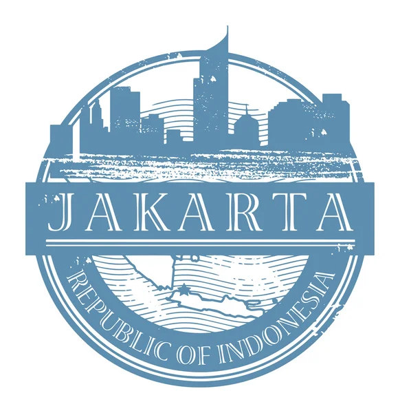 Jakarta, Indonesia timbro — Vettoriale Stock