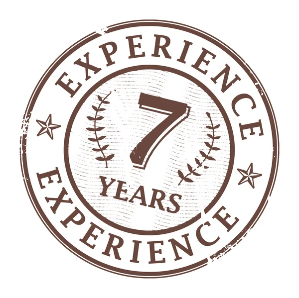 7 años de experiencia sello — Vector de stock