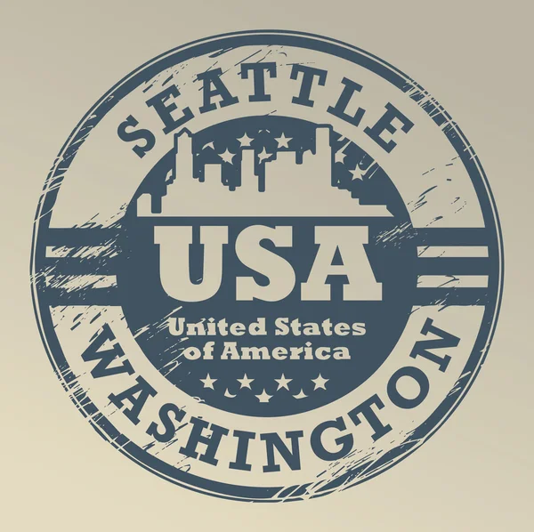 华盛顿，西雅图邮票 — 图库矢量图片