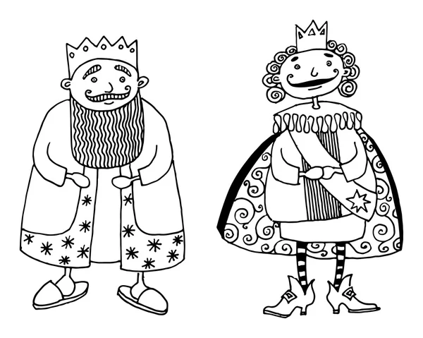 Dibujos animados dos reyes — Vector de stock