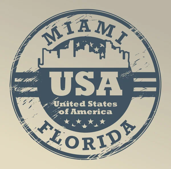 佛罗里达州迈阿密邮票 — 图库矢量图片