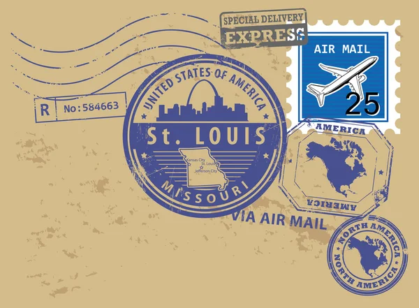 Missouri, St. Louis stamp — Stock Vector