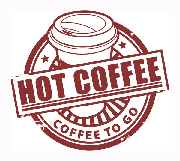 Sello de café caliente — Vector de stock