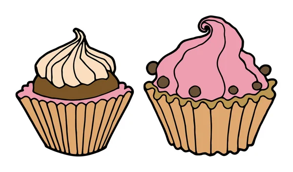 Gâteau, illustration dessinée à la main — Image vectorielle