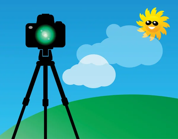 Silhouette de caméra — Image vectorielle