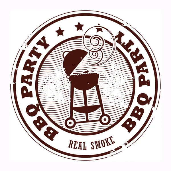 Grill party pieczęć — Wektor stockowy