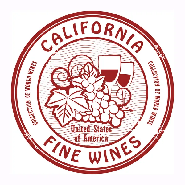 Californie, timbre Vins fins — Image vectorielle