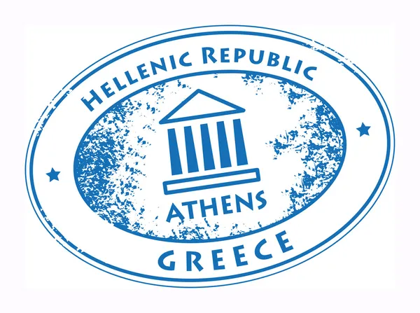 Atenas, Grecia sello — Vector de stock