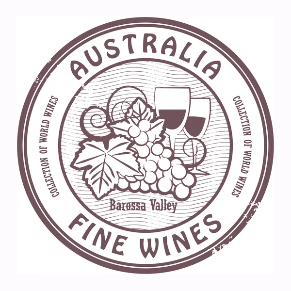 Avustralya, kaliteli şaraplar damgası — Stok Vektör