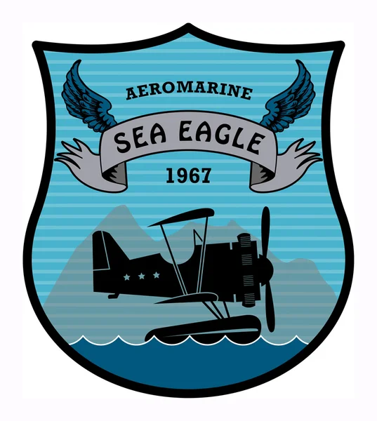 Aeromarine, étiquette Aigle de mer — Image vectorielle