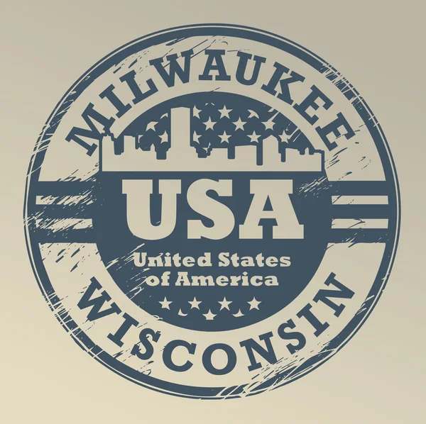 Wisconsin, milwaukee damgası — Stok Vektör