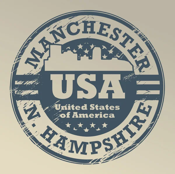 New hampshire, Briefmarke Manchester — Stockvektor