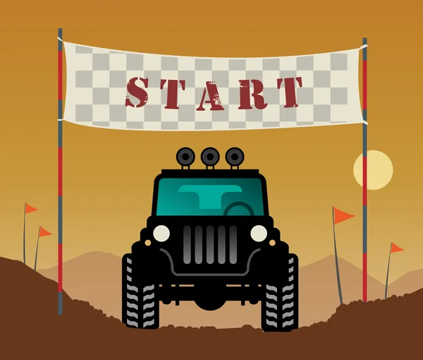 Offroad-Rennstart, — Stockvektor