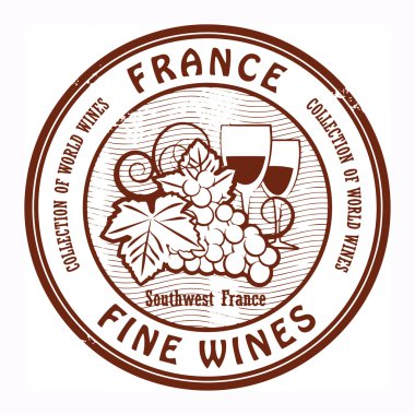 France, Fine Wines stamp clipart