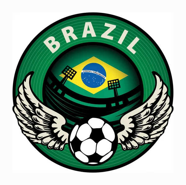 Brazilië voetbal etiket — Stockvector