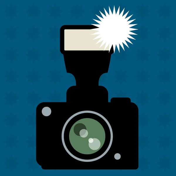 Fotokamera och blixt — Stock vektor