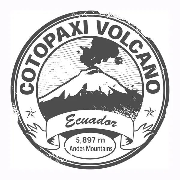 Cotopaxi 화산, 에콰도르 스탬프 — 스톡 벡터