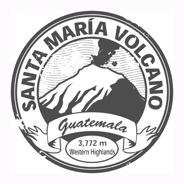 Santa maria vulkaan, guatemala stempel — Stockvector