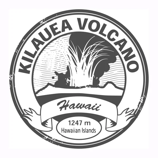 Volcán Kilauea, sello Hawai — Vector de stock