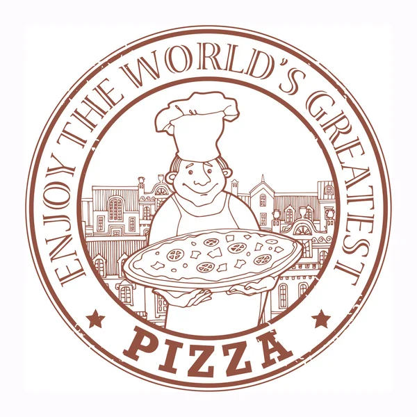 World's greatest pizza stamp — Stock Vector