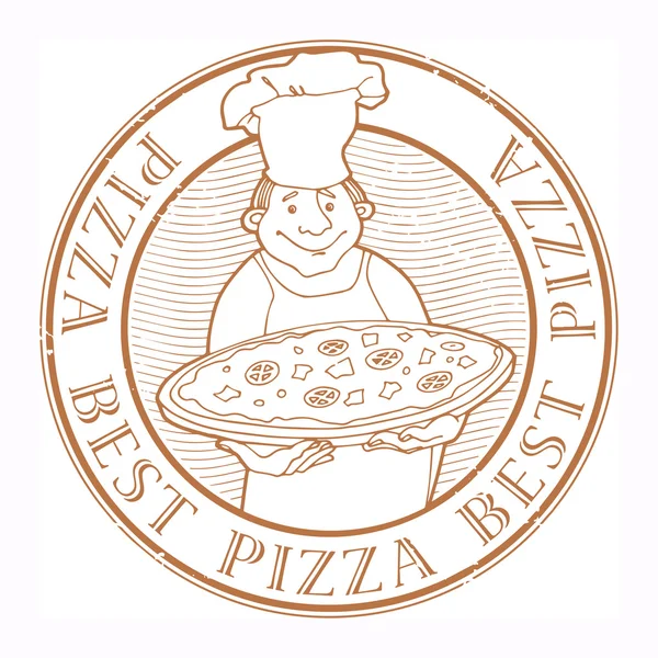 Best pizza stamp — Stock Vector