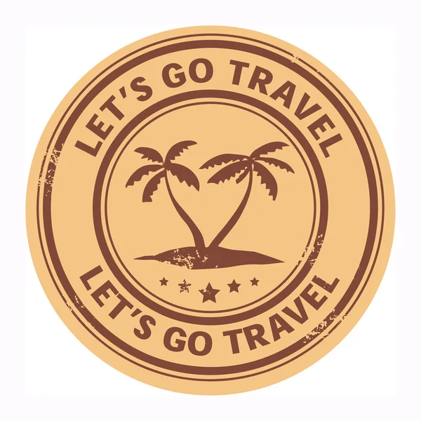 Let's go travel stamp — Stock Vector