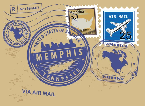 Tennessee, memphis stempel — Stockvector