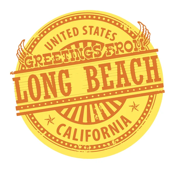 Pozdrav z long beach znamení — Stockový vektor