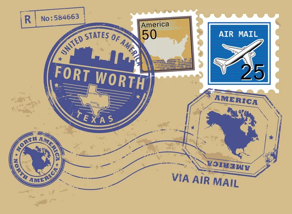 Texas, Fort Worth stamp — Stock Vector