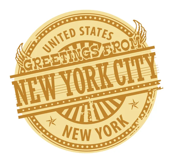 Pozdrowienia z Nowego Jorku znak — Wektor stockowy