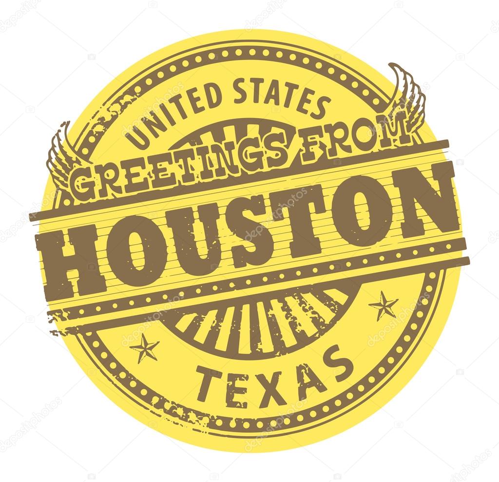 Greetings from Houston sign