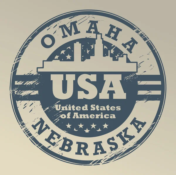Nebraska, omaha razítko — Stockový vektor